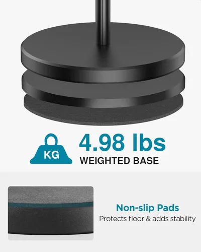 Vista 4 de InnoGear Soporte de micrófono telescópico, altura ajustable de 22 a 68 pulgadas, soporte de micrófono con base ponderada en el suelo, soporte