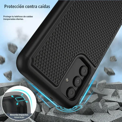 Vista 4 de Funda para Motorola One 5G Ace: protección antideslizante contra caídas de Negro