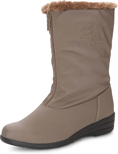 Vista 2 de Botas de invierno para mujer con cremallera frontal y copo de nieve acento Nicole impermeable aisladas para mayor comodidad mantiene los pies
