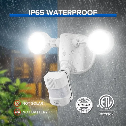 Vista 5 de SANSI Luces para exteriores con sensor de movimiento de 15 W, luces LED de seguridad de 2000 lúmenes, luz de inundación de 5000 K, luz de inundación