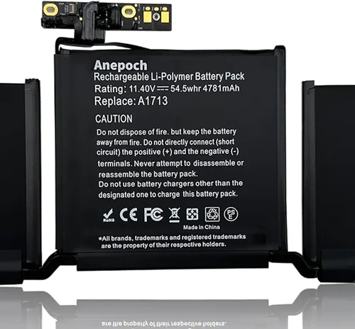 Vista 4 de Batería de repuesto para laptop A1713 A1708 para MacBook Pro de 13 pulgadas A1708 [finales de 2016, mediados de 2017] EMC 2978 3164 MPXQ2LL MLL42LL