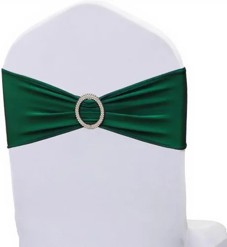 Vista 15 de Bandas elásticas de elastano negras para silla, 50 unidades, bandas elásticas para sillas con hebillas deslizantes, lazos elásticos universales