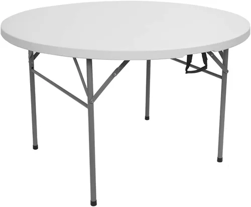 Mesa plegable redonda de 48 pulgadas, altura ajustable, mesa de camping portátil ligera, diseño de almacenamiento plegable para fiestas, picnic