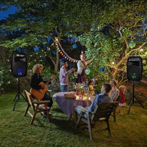 Vista 7 de RECK DC 12 portátil de 12 pulgadas, 1000 vatios, sistema de altavoces Dj/PA alimentado de 2 vías, conjunto combinado con Bluetooth/USB/lector