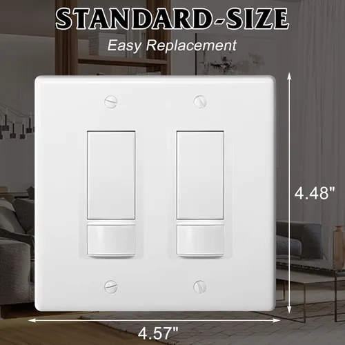 Vista 5 de Placas decorativas de pared de 2 segmentos para interruptores de luz, interruptor inteligente, atenuadores, GFCI, receptáculo, salida USB