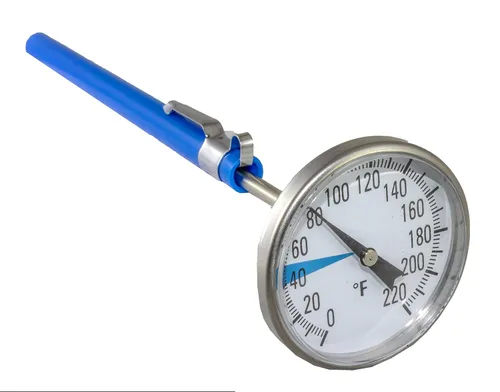 Vista 2 de Termómetro de suelo de acero inoxidable de Smart Choice Vástago de 127 mm, pantalla de dial de 1.5" fácil de leer, rango de 0-220 grados