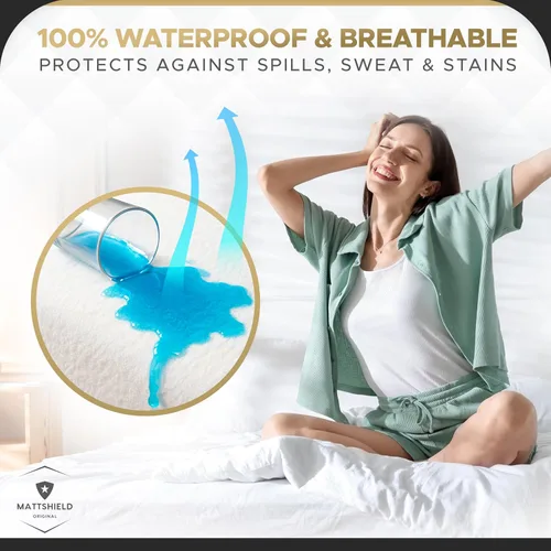Vista 5 de MATTSHIELD Ultimate - Juego de 3 piezas, funda de colchón a prueba de chinches, tamaño individual XL, parte superior 100% algodón + 2 protectores