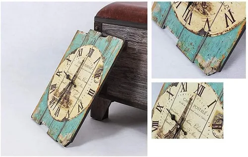 Vista 3 de Wall Clock Industrial-Style Decorations Mute Creative Kitchen Bathroom Personality Retro Bar Restaurant Cafe 30 * 39cm Square
