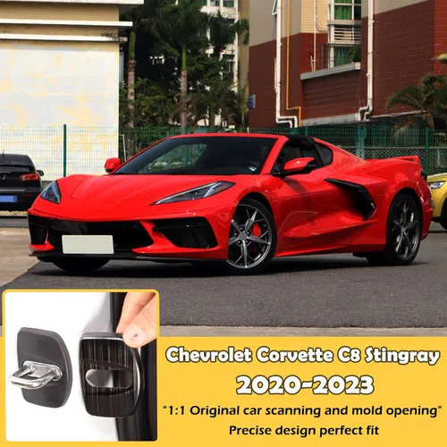 Vista 6 de CHEAYAR Cubierta protectora para cerradura de puerta de automóvil compatible con Chevrolet Corvette C8 2020-2023, cubiertas de bloqueo de puerta