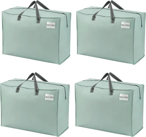 Vista 21 de VENO Paquete de 4 bolsas de mudanza resistentes, bolsas de almacenamiento, suministros de embalaje, cremallera superior, bolsas de almacenamiento