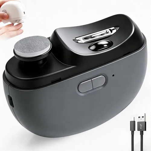 Cortauñas eléctrico mejorado 2026, cortaúñas automático con luz LED y 2 velocidades, recortador de uñas eléctrico con pulido, almacenamiento de