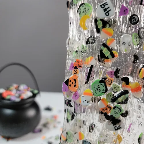 Vista 2 de BGM Creations - 2,000 piezas de arcilla polimérica de Halloween para suministros de limo, arte de uñas, adornos de manualidades de Halloween