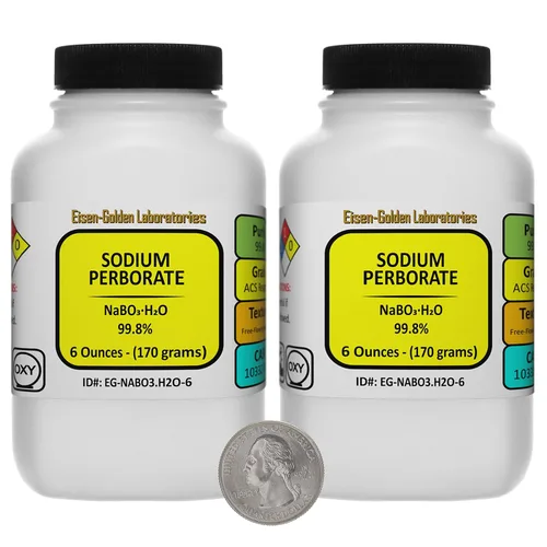 Vista 7 de Perborato de sodio [NaBO3.H2O] 99.8% Gránulos de flujo libre grado ACS 1.1 Lb en tres botellas