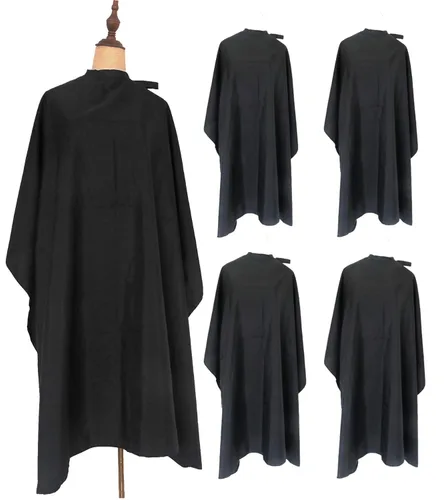 Vista 8 de Capa de Corte de Pelo Negra Impermeable para Salón Barbero Capas de Peluquería para Clientes Hombres Adultos, Negro