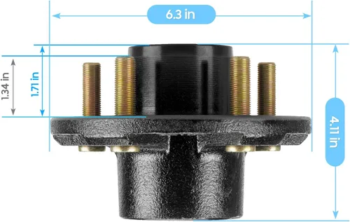 Vista 3 de SEHNSUCHT Kit de cubo loco para remolque, 5 lengüetas, cubo loco de 4.5 pulgadas para remolque de 3500 libras, bujes de remolque de barco, 5