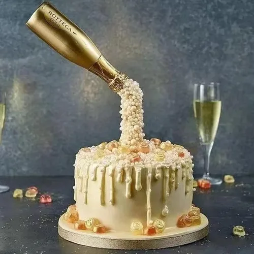 Vista 5 de UgyDuky Kit de vertido decorativo para tartas colgantes, antigravedad, altura ajustable, soporte reutilizable para tartas de helado para bricolaje