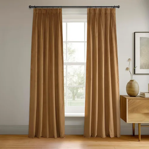Vista 16 de HPD Half Price Drapes Cortinas opacas de terciopelo de 108 pulgadas de largo, 1 panel de cortina opaca plisada para sala de estar y dormitorio, 25