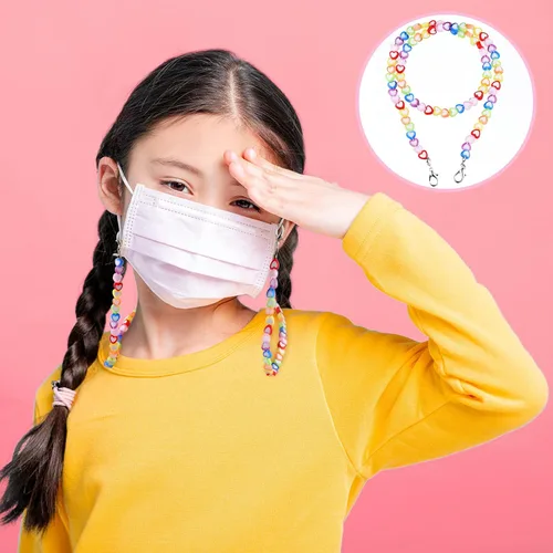 Vista 5 de MTLEE 6 piezas de cordón para máscara de niños, lindo collar con cuentas para gafas con 12 extremos de cadena para lentes para mujeres y niñas