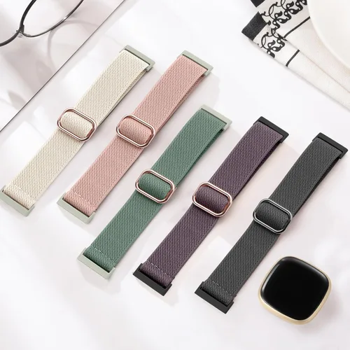 Vista 2 de Maledan Bandas Compatibles con Correas de Reloj Fitbit Versa 3/4 y Sense/Sense 2, Pulseras Deportivas de Tela Elástica Ajustable para Hombres