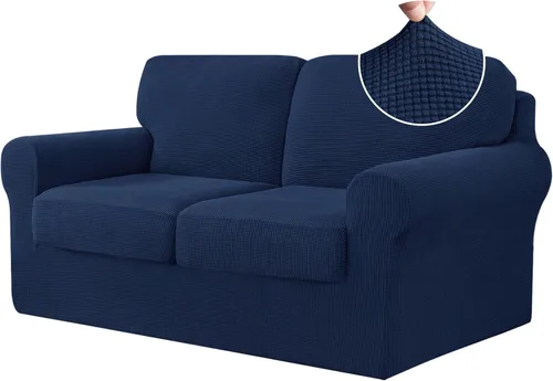 Vista 35 de CHUN YI Fundas para sofá de 7 piezas, lavables, fundas elásticas para sofá de 3 cojines con respaldo y fundas de cojín separados, protector