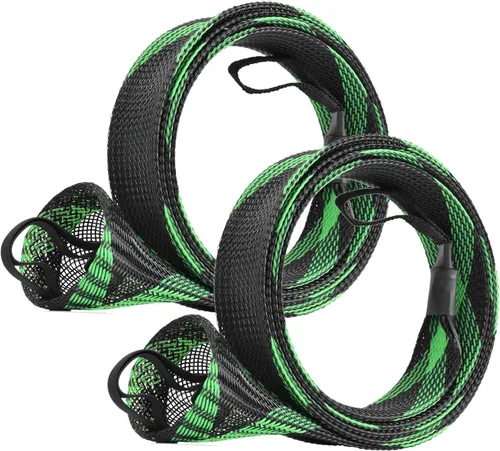 Vista 11 de SF Funda para caña de pescar, funda de caña de pescar, cubierta de caña de pescar, protector de caña de malla trenzada, guantes de caña de pescar