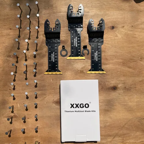 Vista 3 de XXGO 3 piezas de cuchillas oscilantes de titanio multiherramienta de alcance extra largo para metal madera clavos tornillos plástico ajuste