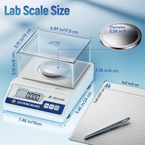 Vista 5 de Báscula de laboratorio 500gx0.001g Balanza de alta precisión Balanza analítica, escala de miligramo digital Escala de laboratorio científica