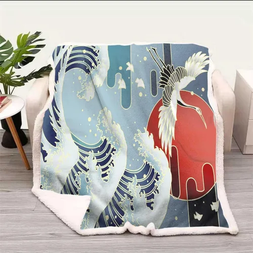Vista 5 de Beige Cobijas Calientes para Invierno Geometry Lattice Line Modern Shaggy Blanket Decorative for Sofa, Couch, Bedroom Small Size 31.5In x 47In