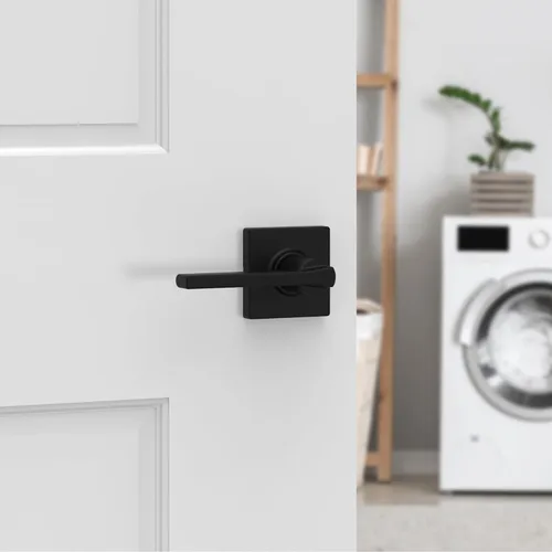Vista 3 de Kwikset Casey - Manija de puerta de paso, manija sin bloqueo para puertas interiores de pasillos y armarios, reversible para una fácil instalación