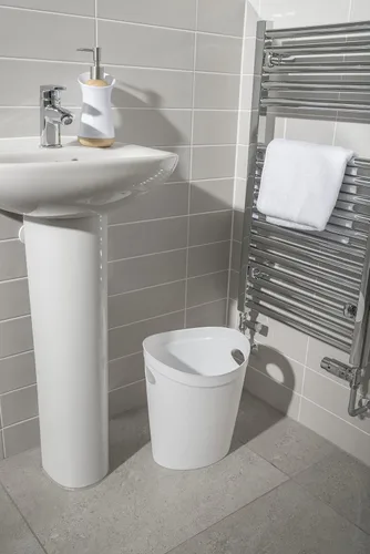Vista 3 de Addis Papelera de plástico para baño, dormitorio, oficina, color negro, 12 LTR