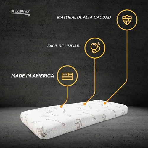 Vista 4 de RecPro Colchón de espuma viscoelástica de 6 pulgadas con infusión de gel con bambú para cama de caravana (28 x 75 pulgadas)