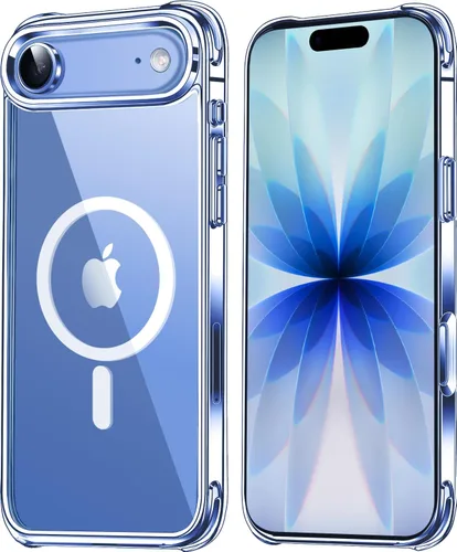 Vista 15 de Mkeke Funda magnética diseñada para iPhone 15 transparente, compatible con Magsafe, [no amarilla] [protección contra caídas de grado militar] fundas