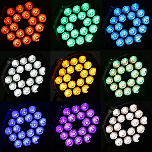 Vista 7 de TENGCHANG Luces LED DJ Par 18X15W RGBWA PAR64 Sound-Active Lighting Can para fiesta Stage KTV Disco Dance