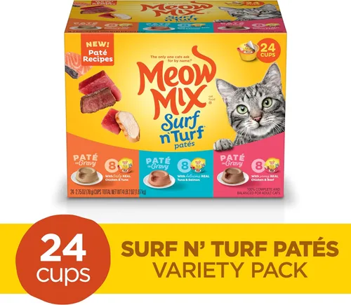 Vista 11 de Meow Mix Paté in Gravy Wet Cat Food with Real Chicken & Beef, 2.75 Ounce (Pack of 12)