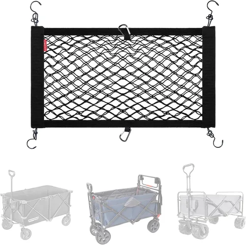 Vista 9 de MAMIKO Red de carga para carro plegable utilitario, carrito de jardín, carrito plegable, carrito de playa, hecho de red de nailon resistente