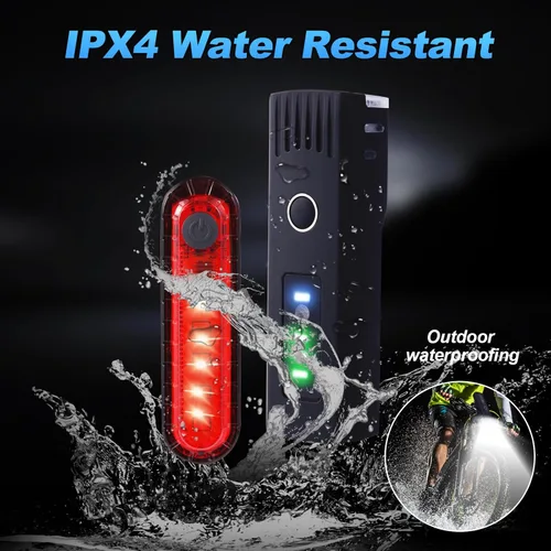 Vista 6 de Luces LED para bicicleta de noche, 4 modos de luz, luces de bicicleta, faro delantero y trasero IPX4, luz recargable TypC para bicicleta y scooter