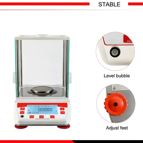 Vista 5 de Balanza analítica 4.23 oz 0.1mg gn DWT mg Unidad de precisión de laboratorio Escala de laboratorio 0.00 oz Escala analítica digital Interfaz RS232