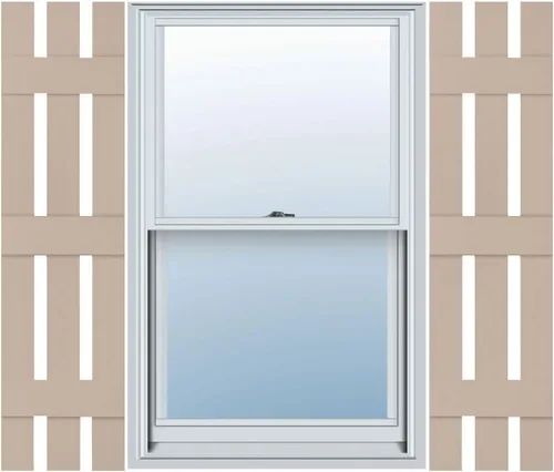 Vista 25 de Mid America - Persiana estándar de vinilo tipo revestimiento exterior de madera de 4 tablones de 14 pulgadas (1 par)