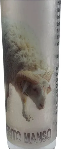 Vista 9 de un perfumado Veladora, dominar a la pareja, Corderito Manso, vaso grande 14 oz con poderosa oración en español al reverso