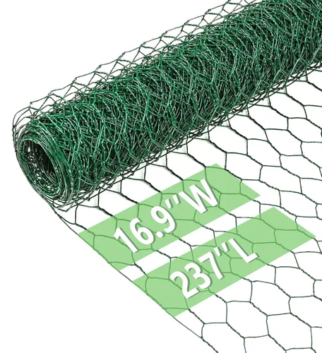Vista 40 de Malla de alambre para pollos de 4 pulgadas x 590.5 pulgadas, red de alambre para aves de corral, malla galvanizada hexagonal, barrera de cerca