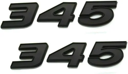 Vista 2 de 2X Emblema de Coche 345 Calcomanía de Insignia de Letra 3D Repuesto para 345 Negro Mate Completo