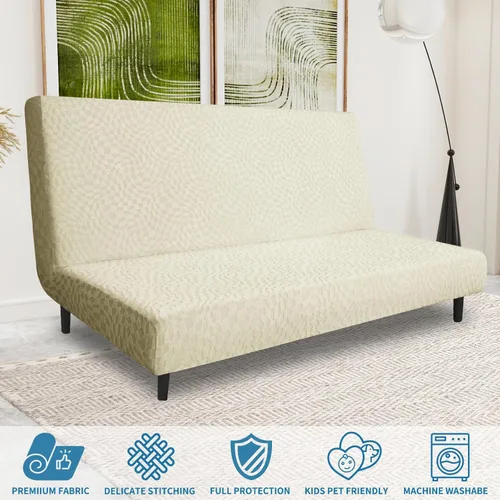 Vista 4 de ZNSAYOTX - Fundas elásticas para futón de tamaño completo 2025, fundas para sofá cama sin brazos de moda, funda de futón suave y duradera para cama