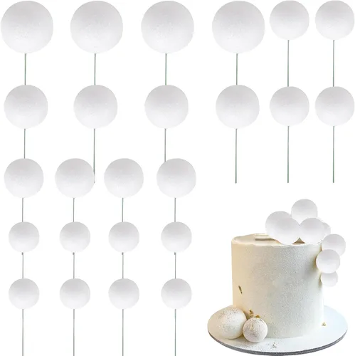 Vista 15 de 24 piezas de decoración para tartas con bolas, púas para pasteles con bolas, decoración para pasteles con forma de bola, decoración para cupcakes