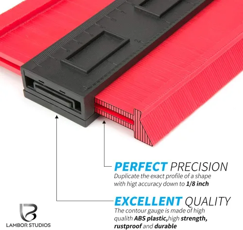 Vista 3 de Contour Gauge 10 Inch, Widen Plastic Profile Gauge Duplicator, Precisely Copy Irregular Shapes Wood Template Measuring Tool for Perfect Fit and Easy