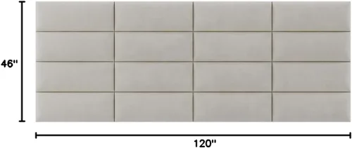 Vista 129 de Vänt - Paneles tapizados de cabecera para montar en la pared, diseño Isabelle, 60 x 23 pulgadas, configuración de 4 paneles individuales