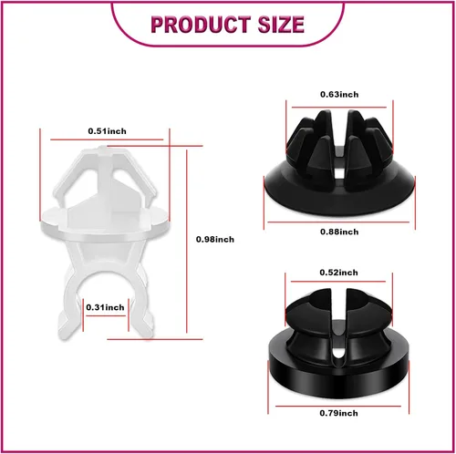 Vista 3 de 30 clips de barra de soporte para capó de automóvil, protector de succión para salpicaduras, redondo, negro, compatible con 91503-SS0-003, perfecto