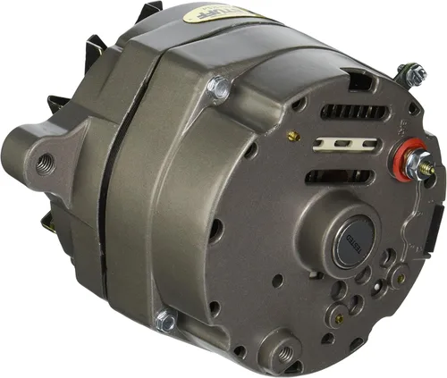 Vista 2 de Tuff Stuff Alternador, 100 amperios, 12 V, 1 cable, polea simple de correa trapezoidal, carcasa de aluminio, natural, compatible con Ford, cada uno