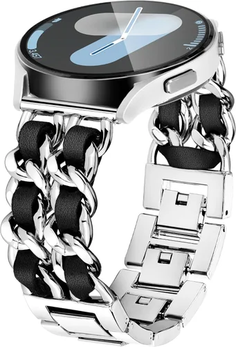 Galaxy Watch 6/5/4 Correa de 0.78 pulgadas de vaquero para Samsung Galaxy Watch 4 y 5 Band de 40 de 1.732 pulgadas, correas de metal elegantes para