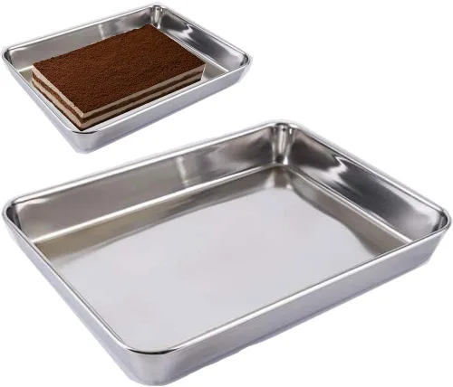 Bandeja para hornear galletas, sartenes de gelatina, bandeja de acero inoxidable para hornear, bandeja para hornear, tostadora antiadherente, fácil