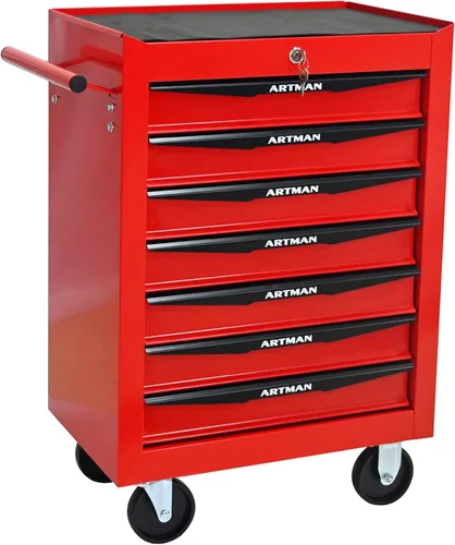 Vista 12 de Carro de herramientas con 4 cajones con ruedas, carro de almacenamiento de herramientas multifuncional, organizador de cajones con ruedas